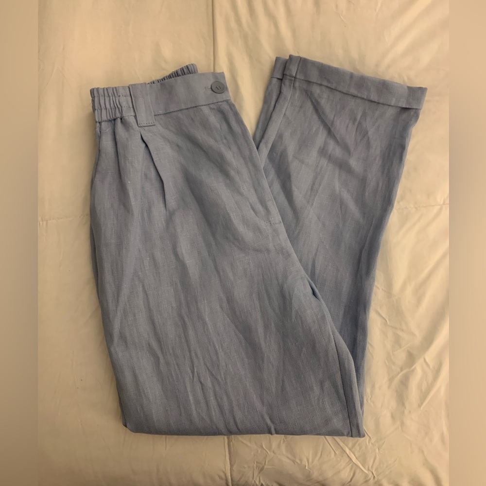 Mango Blue Linen Pants - Picture 3 of 4